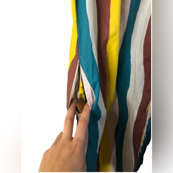 Little Mojo Colorful Rainbow Button Front Sleeveless Shift Dress Size Medium - Picture 6 of 7